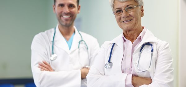 Portrait of medical personnel in hospital